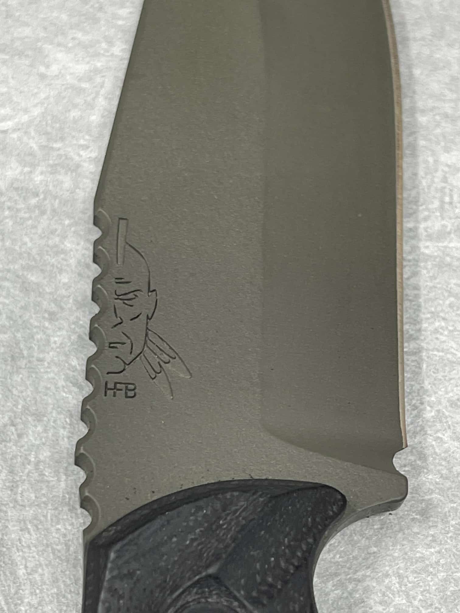 Half Face Blades Crow Jr Blade Hf Grey Cerakote Black G10 Textured Grip Tts Gear Tactical 